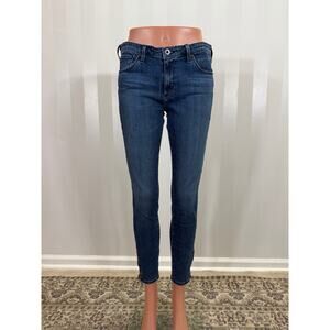AG ADRIANO GOLDSCHMIED Zip Up Legging Distressed Ankle Jeans Sz 30